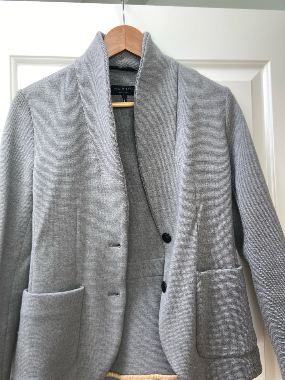 rag & bone Light Gray Shawl Collar Blazer